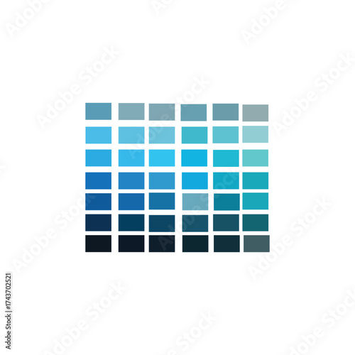  deep blue colour palette icon vector