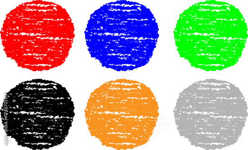 Roughen edge grunge round shape multi colors vector shape