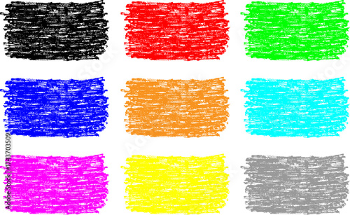 hand drawn brush multi colors vector brush element