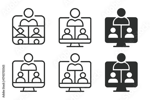 HR Logo Variations. Human resources management and organizational leadership. Set Logo of Human resources management and organizational leadership: Video call