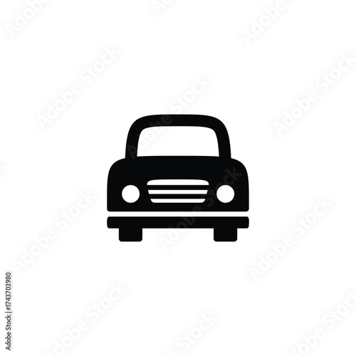 : Front view silhouette of classic car