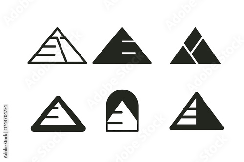 Architectural Logo Variations. The history of architecture and landmark buildings. Set Logo of The history of architecture and landmark buildings: Great
