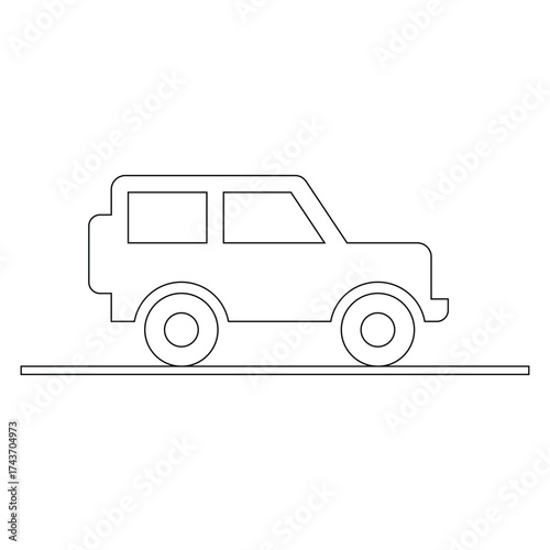 Side view silhouette of SUV off-road car line design