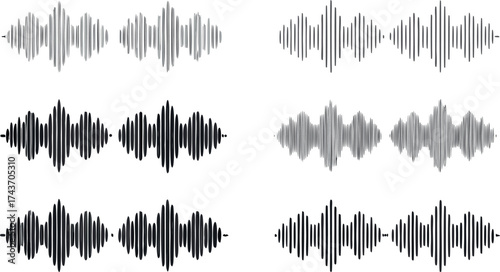 Visual representation of abstract data with rhythmic patterns symbolizing complexity and depth on a clean white background.