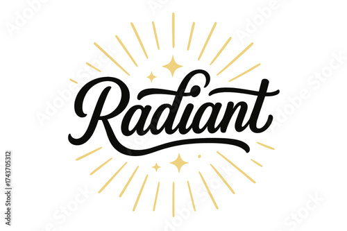 Radiant Hand Lettering. Radiant. modern hand lettering, smooth curves, balanced composition, clear readable