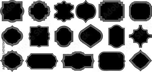 Collection of ornate frame shapes evoking vintage elegance, ideal for design projects and decorative accents.