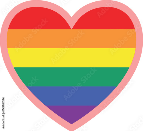 Rainbow heart pride lgbtq love and equality symbol illustration