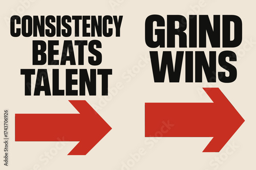 Brutalist Motivation Banners. Resilience. Two vertical A6 banners with safe margins, centered composition, no elements touching edges, brutalist style, black