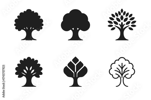 Dream Big Logos. Dream big, work hard. Set Logo of Dream big, work hard: Oak tree. harmonious logo variations of the same emblematic concept, each with