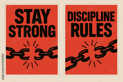Resilient Banner Design. Resilience. Two vertical A6 banners with safe margins, centered composition, no elements touching edges, brutalist style, black and