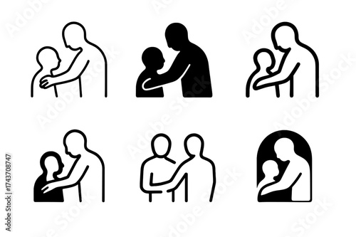 Mentorship Logo Variations. Individuals sharing their knowledge and experiences (mentoring, teaching). Set Logo of Individuals sharing their knowledge and