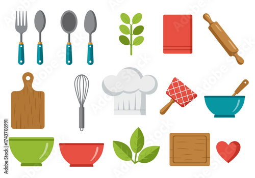 Cooking Vector Elements for Culinary Arts and Gastronomy Designs