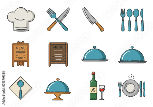 Restaurant Icons A Comprehensive Set for Culinary Design Projects