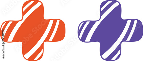 Orange medical cross with white stripes health care design