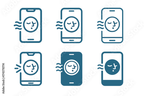 Breathing App Logo Variations. Breathing exercises for stress management. Set Logo of Breathing exercises for stress management: Guided-breathing app on