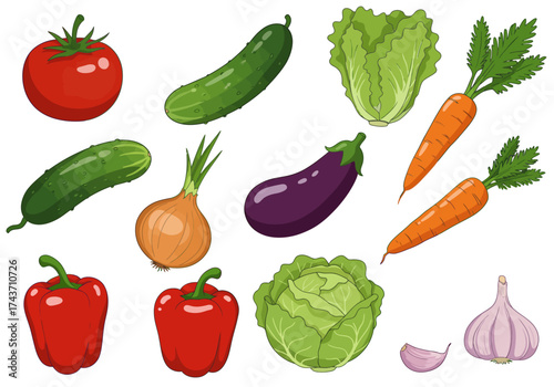 Fresh and Colorful Vegetable Medley A Vibrant Culinary Illustration