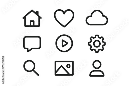 Uniform Icon Layout. Equal spacing between icons and equal margins on the edges. Uniform icon size across the