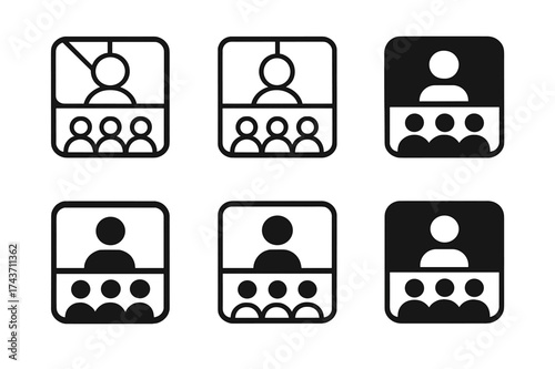 HR Logo Variations. Human resources management and organizational leadership. Set Logo of Human resources management and organizational leadership: Video call