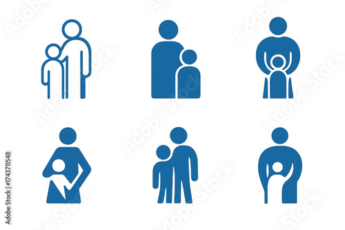 Educational Mentorship Logos. Mentoring youth. Set Logo of Education: nurturing mentorship icon. harmonious logo variations of the same emblematic concept,