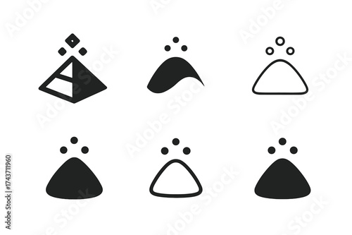 Salt Logo Variations. Salt. Set Logo of Food: salt mound icon. harmonious logo variations of the same emblematic concept, each with different