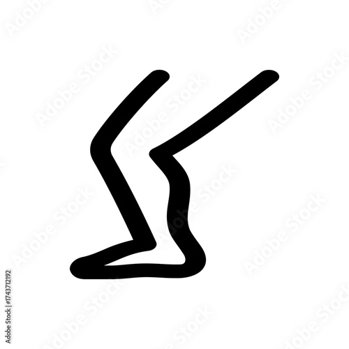 Illustration of two legs drawn with thick black lines on a white background showing the shape of legs 100