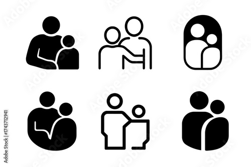 Leadership Logo Designs. Human resources management and organizational leadership. Set Logo of Human resources management and organizational leadership: Coach