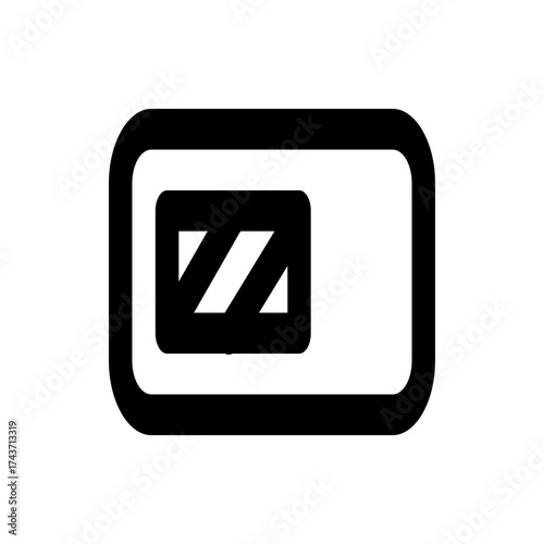 Illustration of a low battery icon in black and white showing the lack of power in the device display