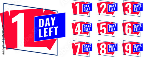 last days left countdown badge template for business promotion