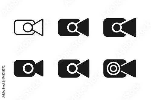 Home Theater Logos. A home theater setup with comfortable recliners and a projector. Set Logo of A home theater setup with comfortable recliners and