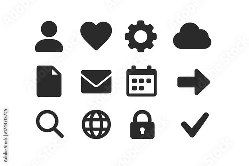 Uniform Icon Layout. Equal spacing between icons and equal margins on the edges. Uniform icon size across the