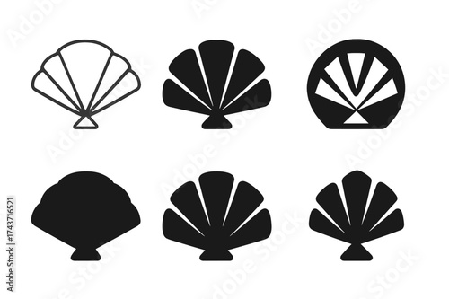 Folding Napkins Logos. Folding napkins. Set Logo of Folding napkins: napkin in fan fold. harmonious logo variations of the same emblematic concept, each with