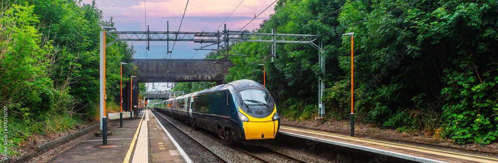 Fotobehang Kust high speed express train pendalino avanti west coast england uk #1743716787