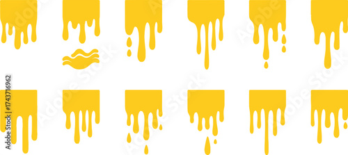 Honey drips vector set design for graphic and web design use