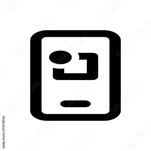 Illustration of a black smartphone with a camera and speaker on a white background in a simple design