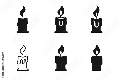 Final Breath Logos. Final breath. Set Logo of Final breath: extinguished candle. harmonious logo variations of the same emblematic concept, each with different