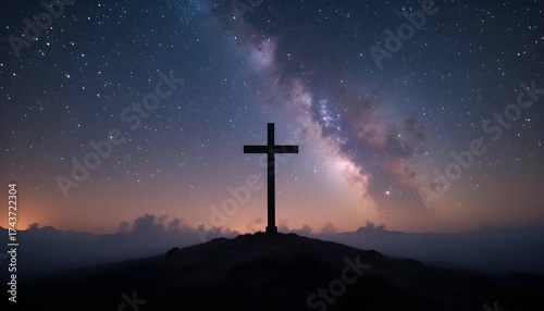 cross at starry night 