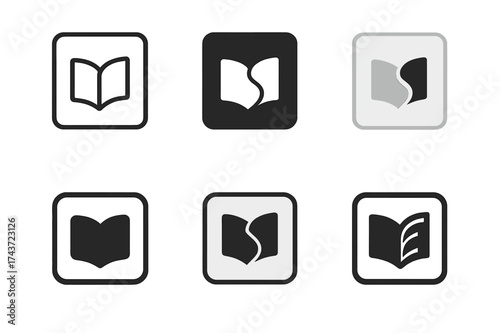 Flexible Education Logos. Flexible education. Set Logo of Flexible education: Microlearning module (card). harmonious logo variations of the same emblematic