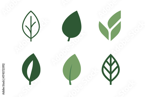 Nature-Inspired Logo Variations. Graphic Design Trends Nature-Inspired Design. Set Logo of Nature-Inspired Design: leaf. harmonious logo variations of the same