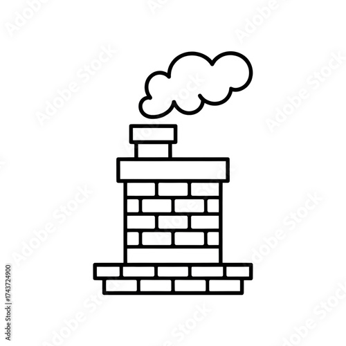 A chimney illustration vector style coloring book