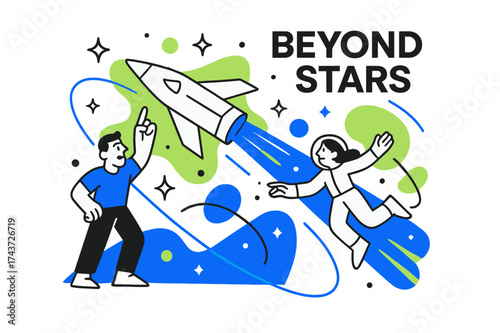 Futuristic Space Journey. Interstellar travel concepts and technologies. Futuristic spaceship glowing as it
