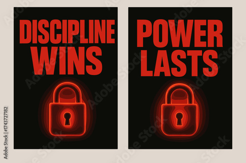 Brutalist Banner Design. Resilience. Two vertical A6 banners with safe margins, centered composition, no elements touching edges, brutalist style, black and