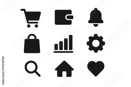 Uniform Icon Arrangement. Equal spacing between icons and equal margins on the edges. Uniform icon size across