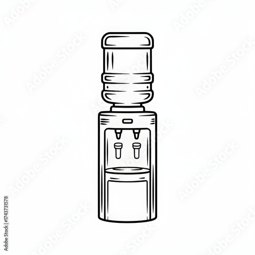 A water cooler illustration vector style coloring book