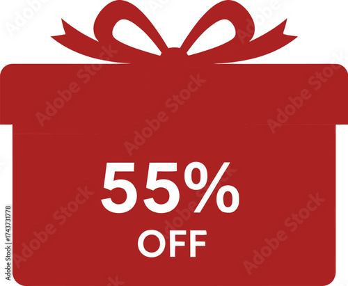 Fifty five percent off gift box sale promotion offer discount editable