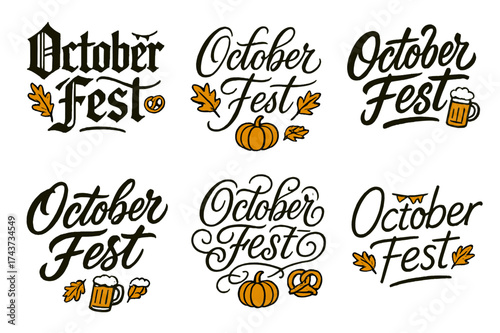 Calligraphy October Fest. October Fest. Create a calligraphy lettering illustration of the phrase: October