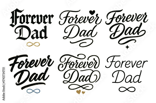 Forever Dad Calligraphy. Forever Dad. Create a calligraphy lettering illustration of the phrase: Forever Dad.