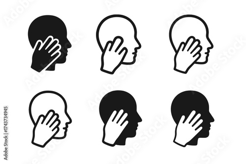 Tactile Symbols Grid. Communication tools for nonverbal individuals. Set Logo of tactile symbols: Flat solid, Negative space, Stylized detail, Symmetrical