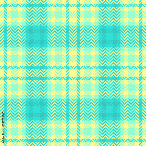 Pastel plaid pattern. Soft teal and yellow checkered design. Ideal for backgrounds, textiles, crafts, or adding a preppy touch to your project.