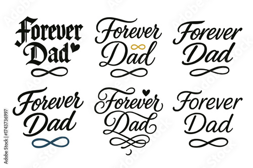 Forever Dad Calligraphy. Forever Dad. Create a calligraphy lettering illustration of the phrase: Forever Dad.