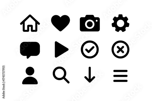 Uniform Icon Layout. Equal spacing between icons and equal margins on the edges. Uniform icon size across the